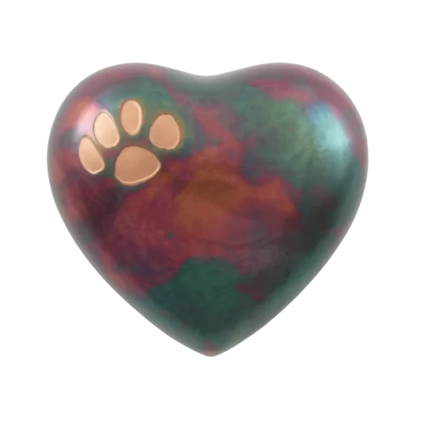 Classic Paws Raku Heart Shaped Pet Urn